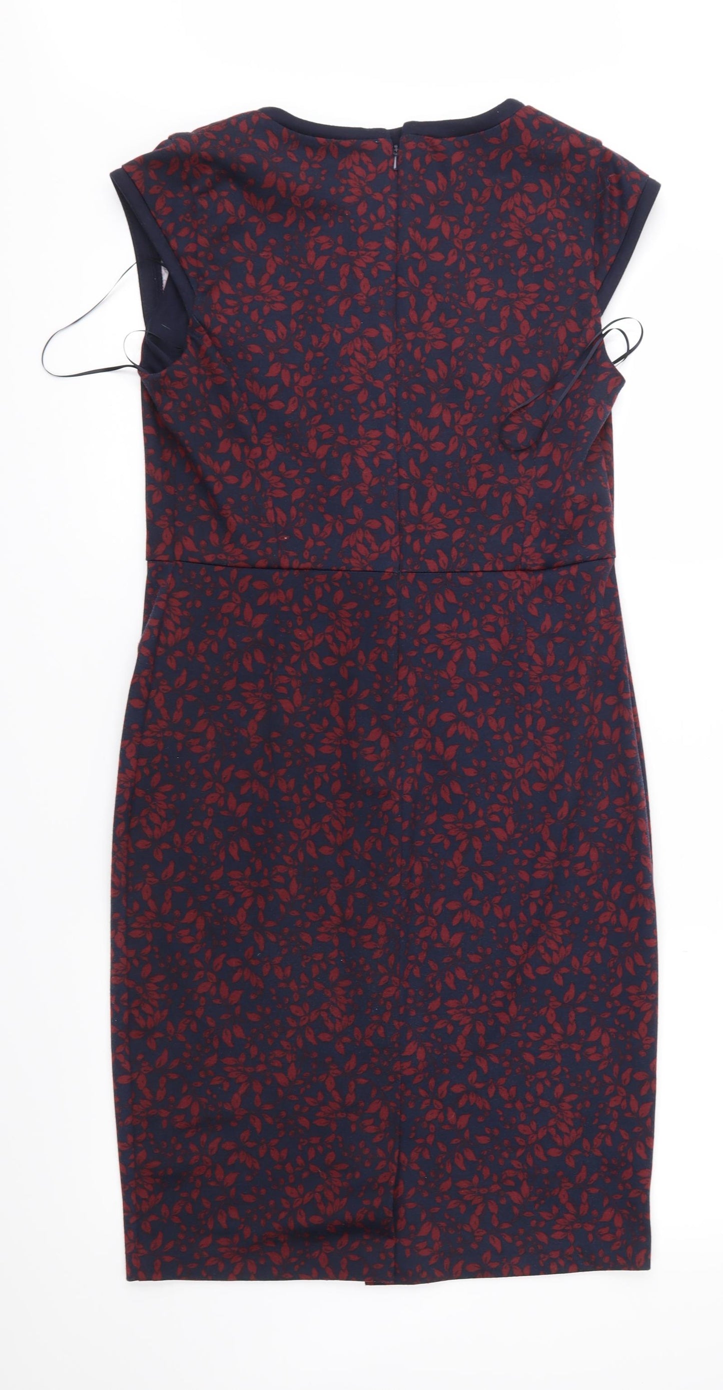 TU Womens Blue Floral Jersey Pencil Dress  Size 12