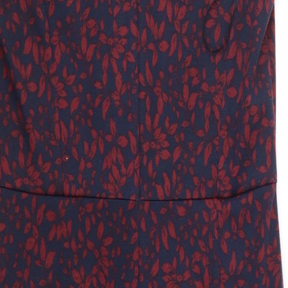 TU Womens Blue Floral Jersey Pencil Dress  Size 12