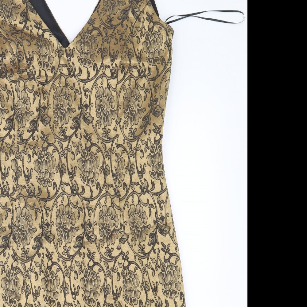 Principles Womens Gold Floral  Shift  Size 10