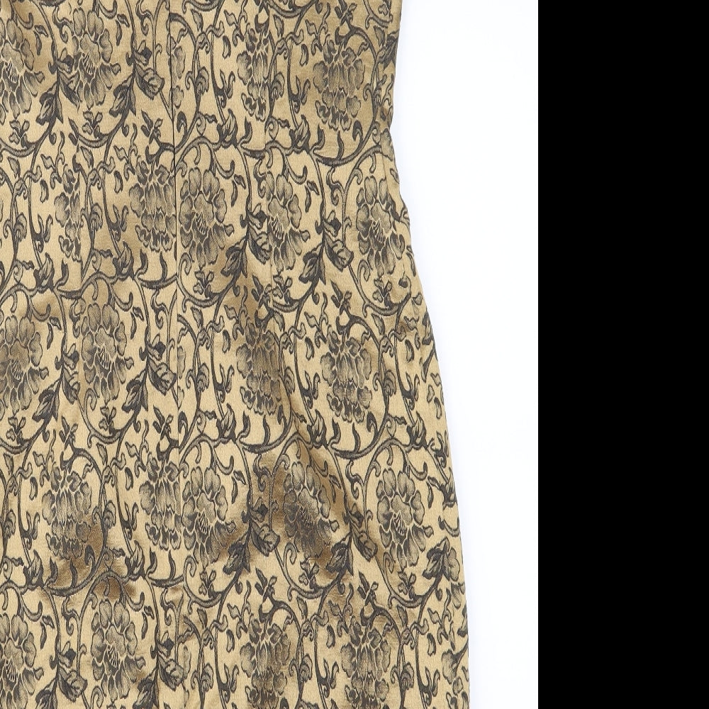 Principles Womens Gold Floral  Shift  Size 10