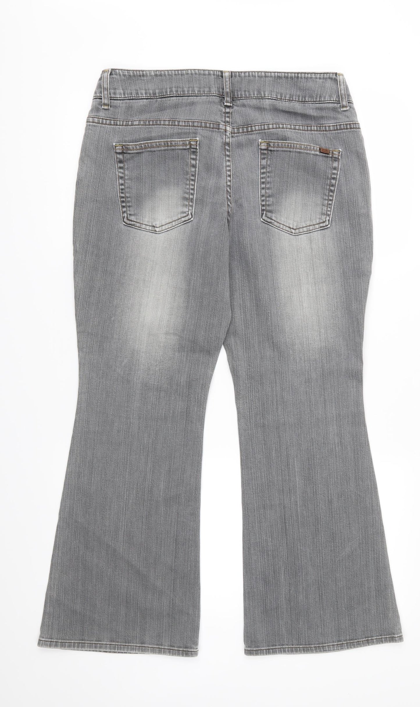 Marks and Spencer Womens Grey  Denim Flared Jeans Size 14 L27 in