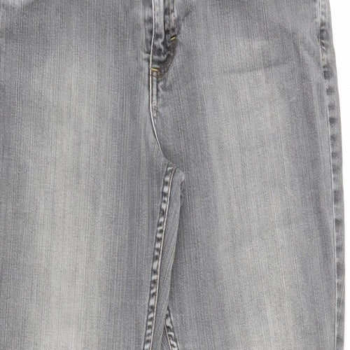 Marks and Spencer Womens Grey  Denim Flared Jeans Size 14 L27 in
