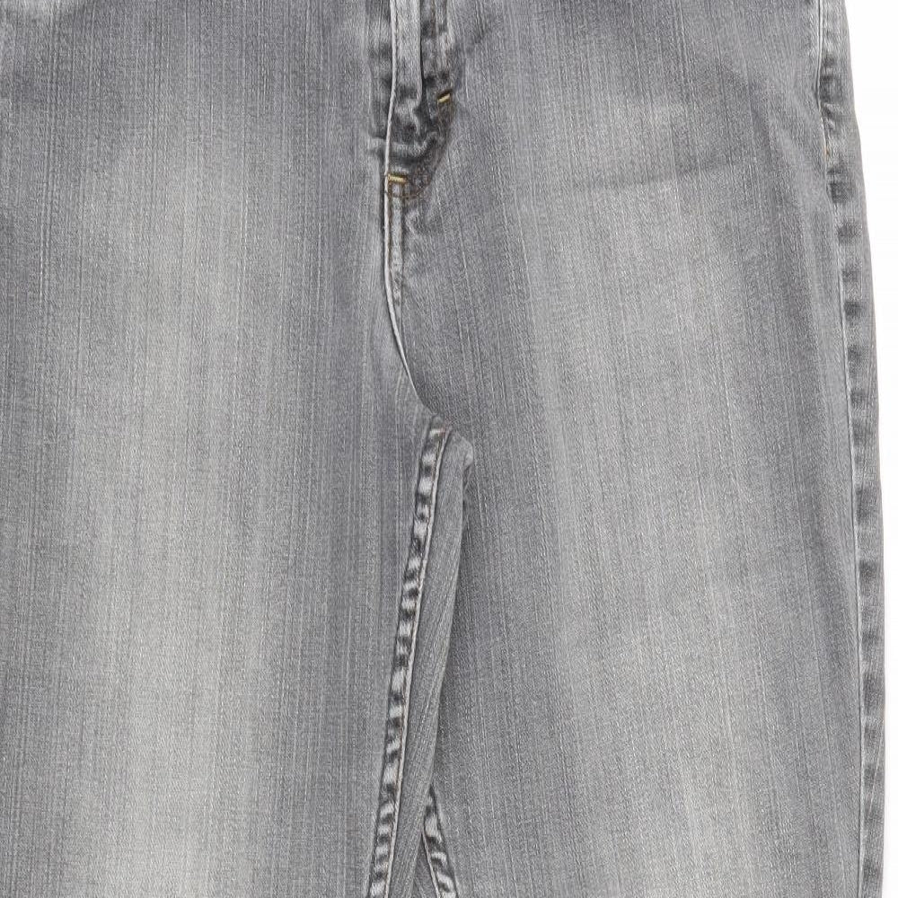 Marks and Spencer Womens Grey  Denim Flared Jeans Size 14 L27 in