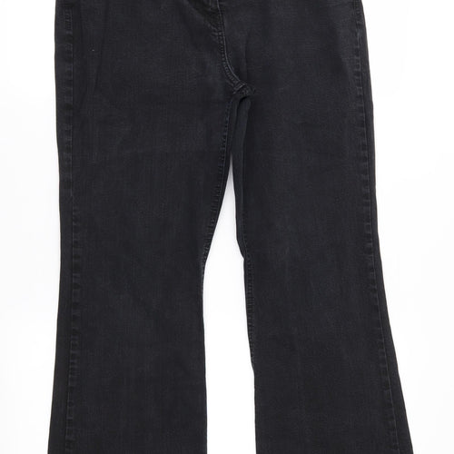 Marks and Spencer Womens Black  Denim Bootcut Jeans Size 14 L27 in