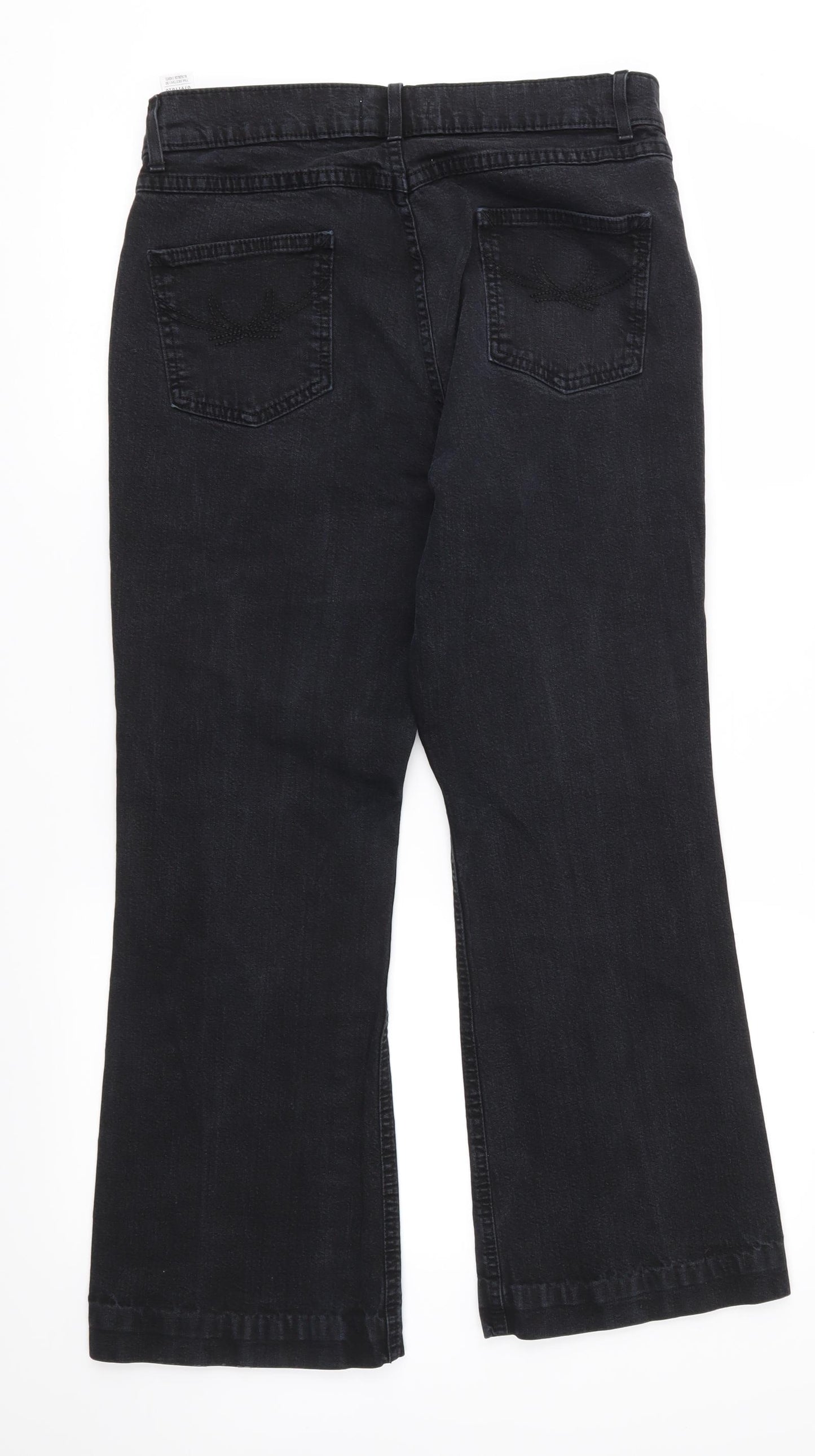 Marks and Spencer Womens Black  Denim Bootcut Jeans Size 14 L27 in