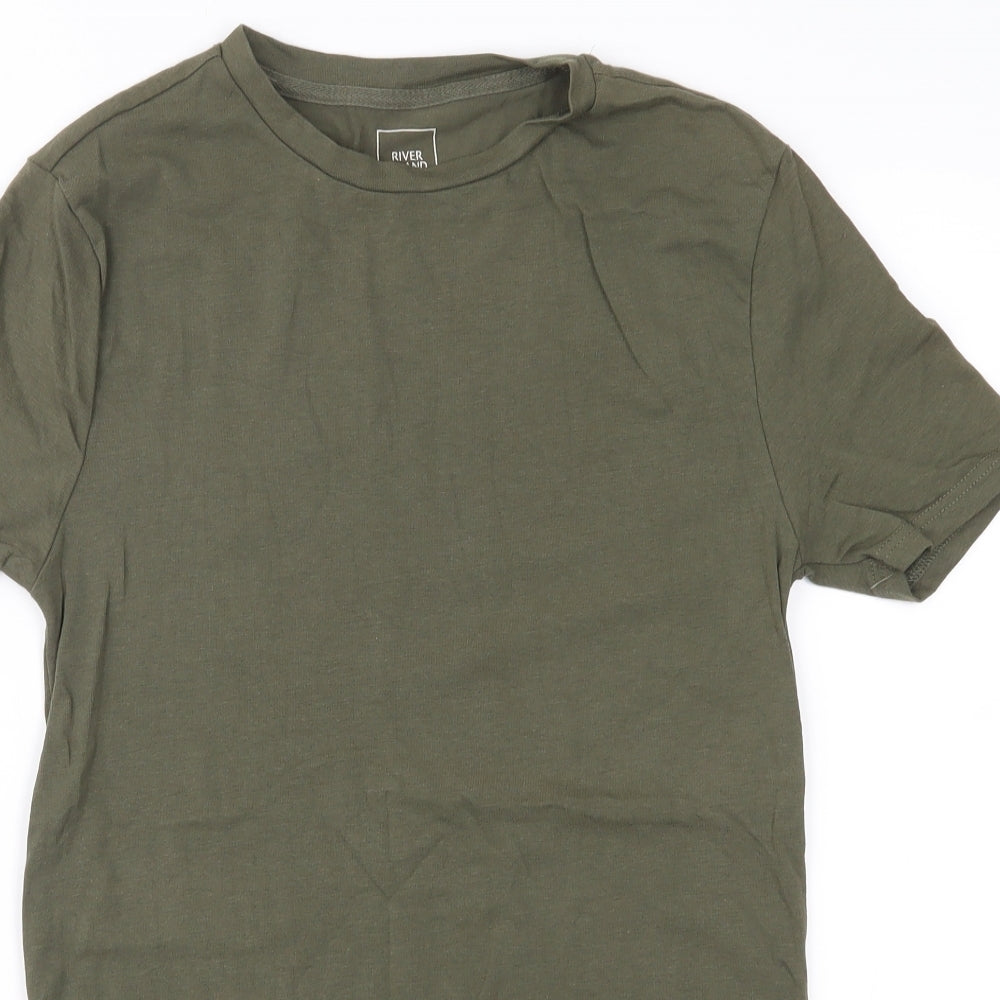 River Island Mens Green  Jersey  T-Shirt Size XS