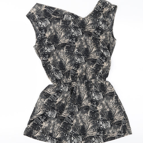 H&M Womens Black Geometric  Playsuit One-Piece Size 6