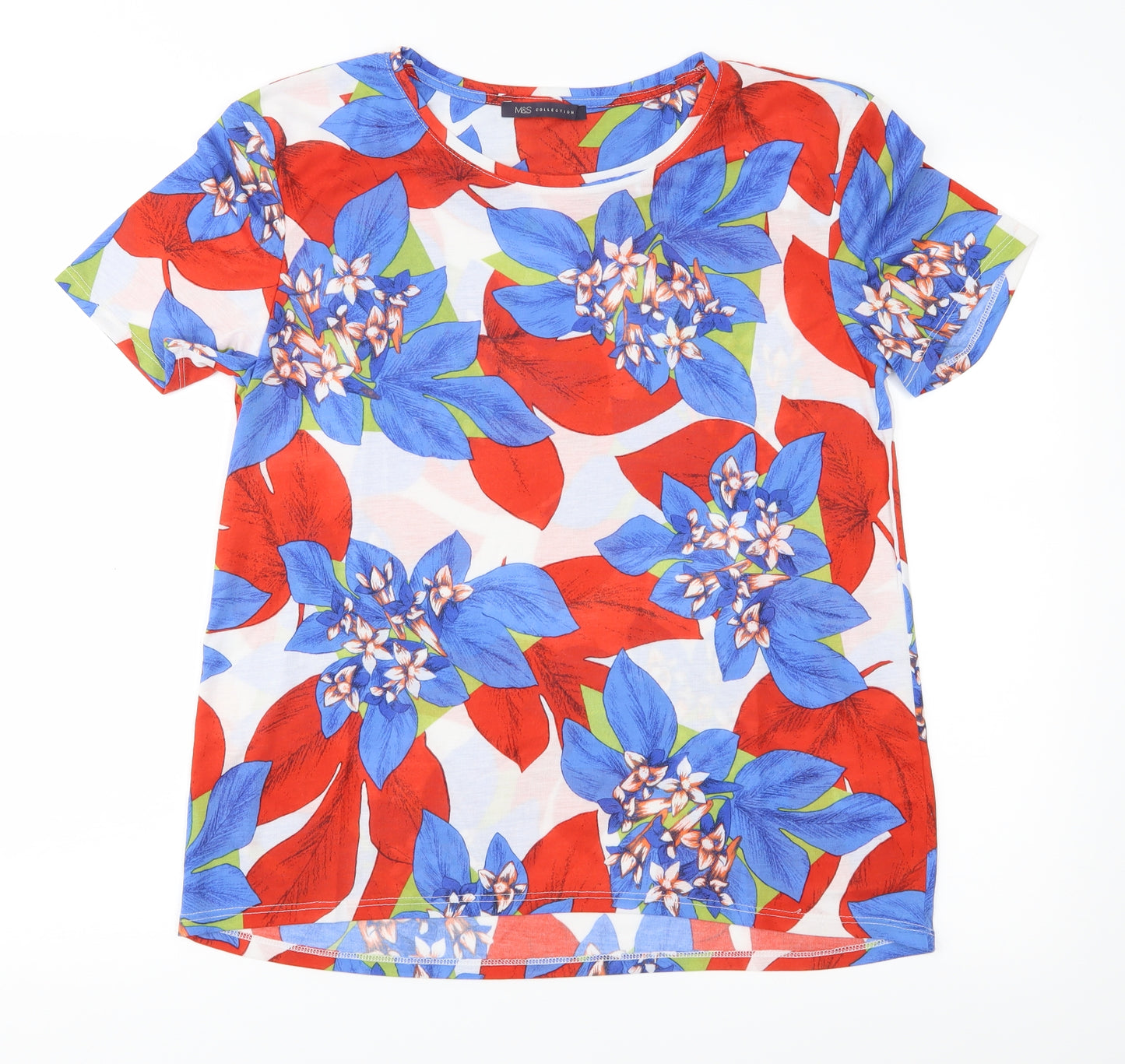 Marks and Spencer Womens Multicoloured Floral  Basic T-Shirt Size 10