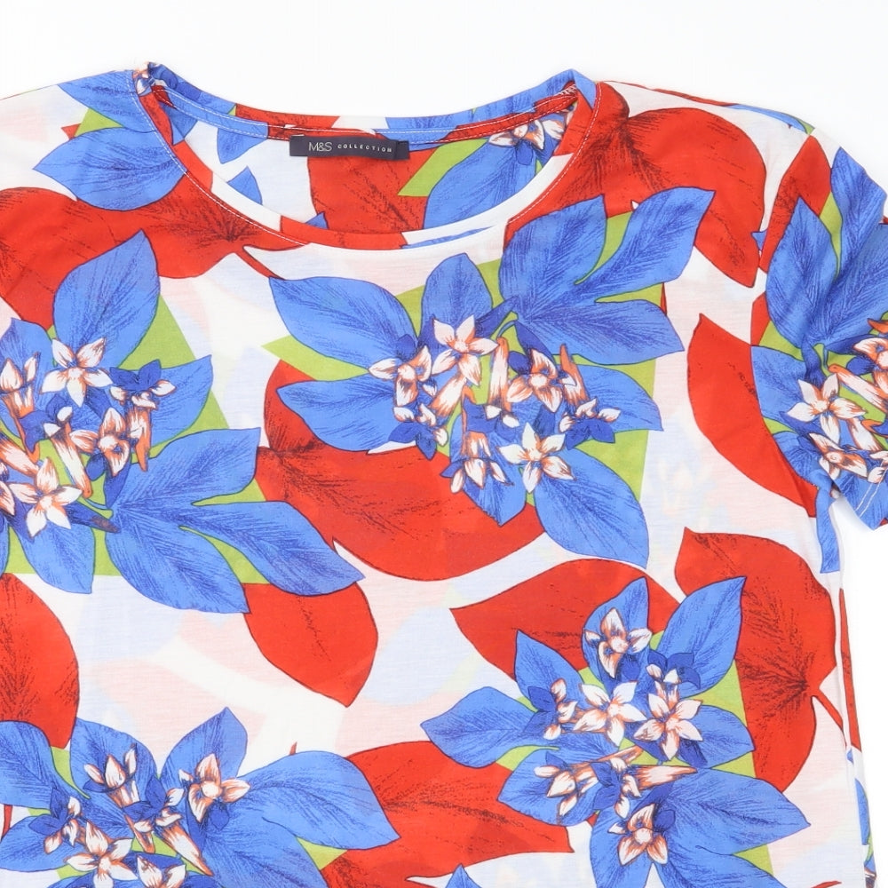 Marks and Spencer Womens Multicoloured Floral  Basic T-Shirt Size 10
