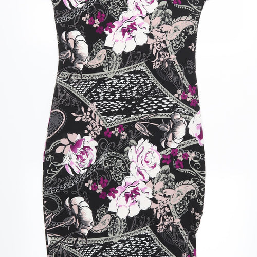 New Look Womens Black Floral  Sheath  Size S