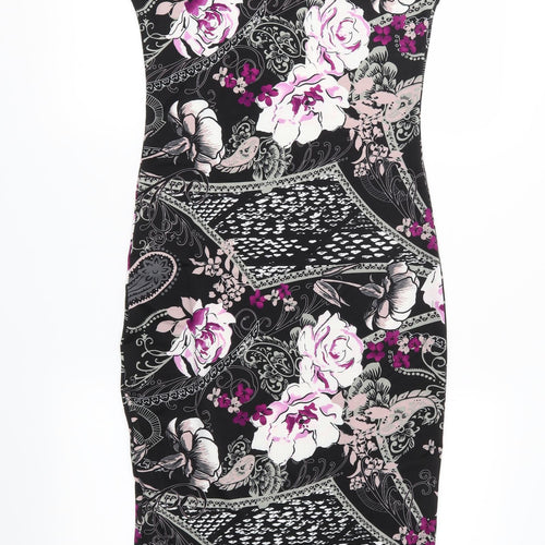 New Look Womens Black Floral  Sheath  Size S