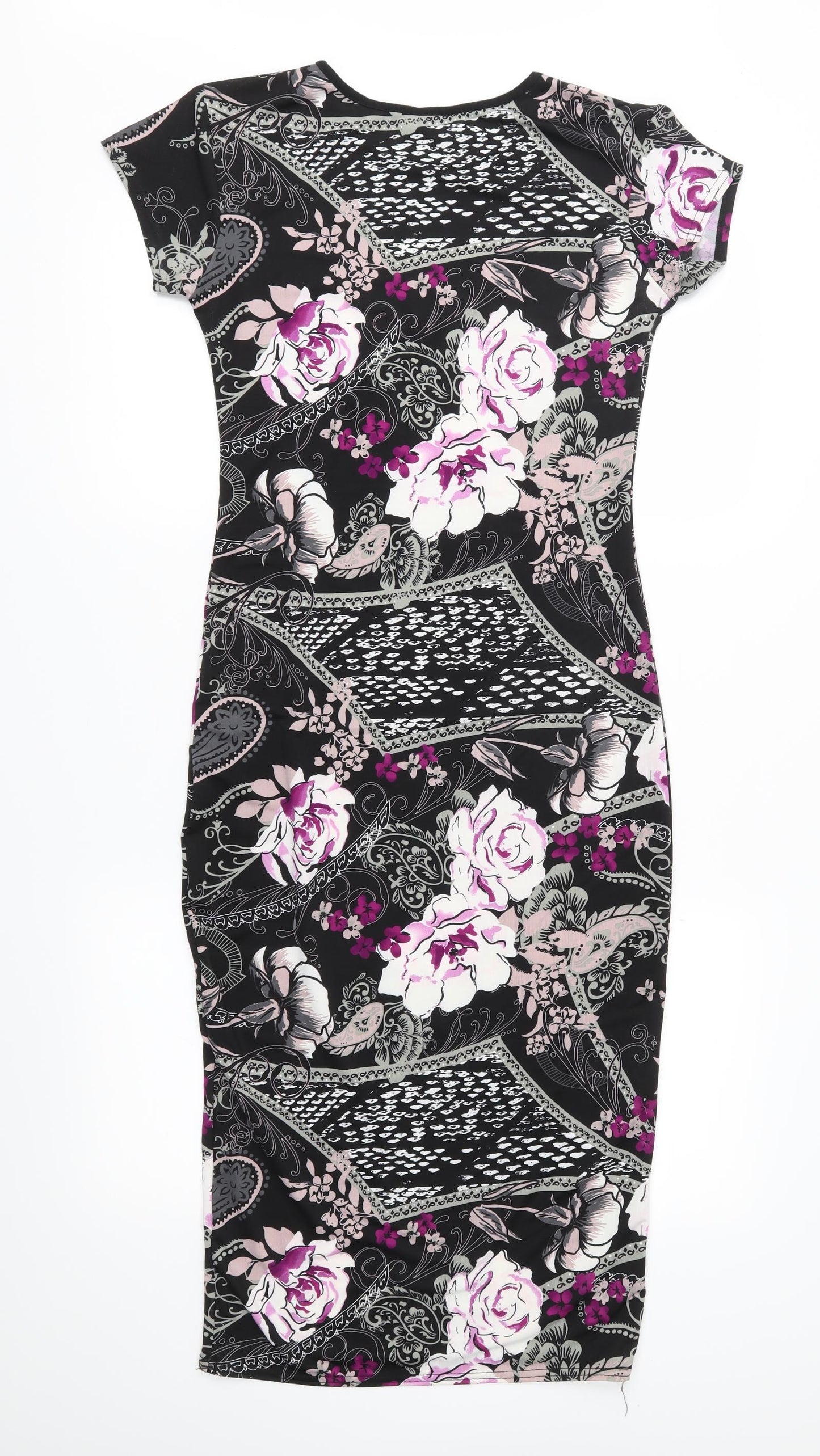 New Look Womens Black Floral  Sheath  Size S