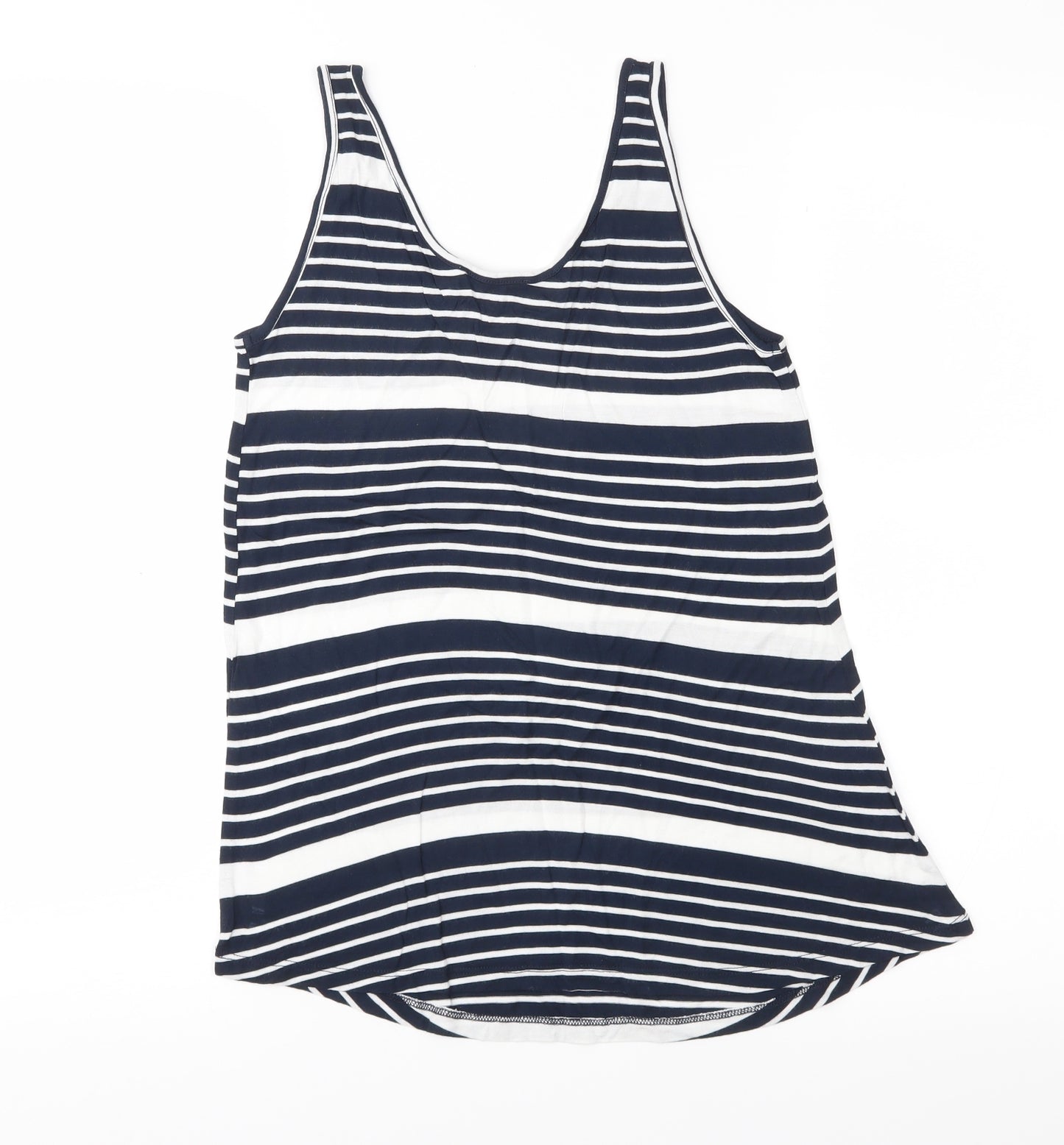 Warehouse Womens Blue Striped Jersey Basic Tank Size 8