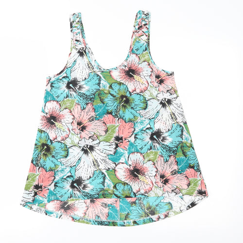 H&M Womens Green Floral  Basic Tank Size XS
