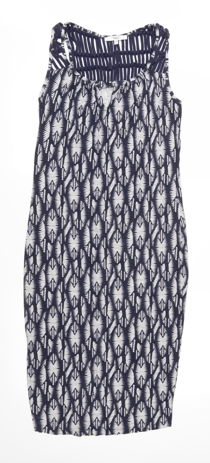 NEXT Womens Blue Geometric Jersey Shift  Size 6