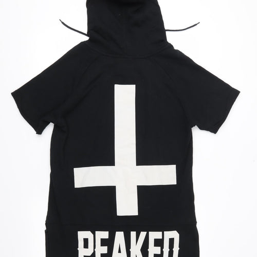 Peaked Mens Black   Pullover Hoodie Size M