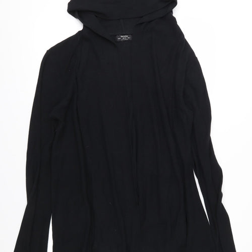 Bershka Womens Black  Jersey Cardigan Hoodie Size S