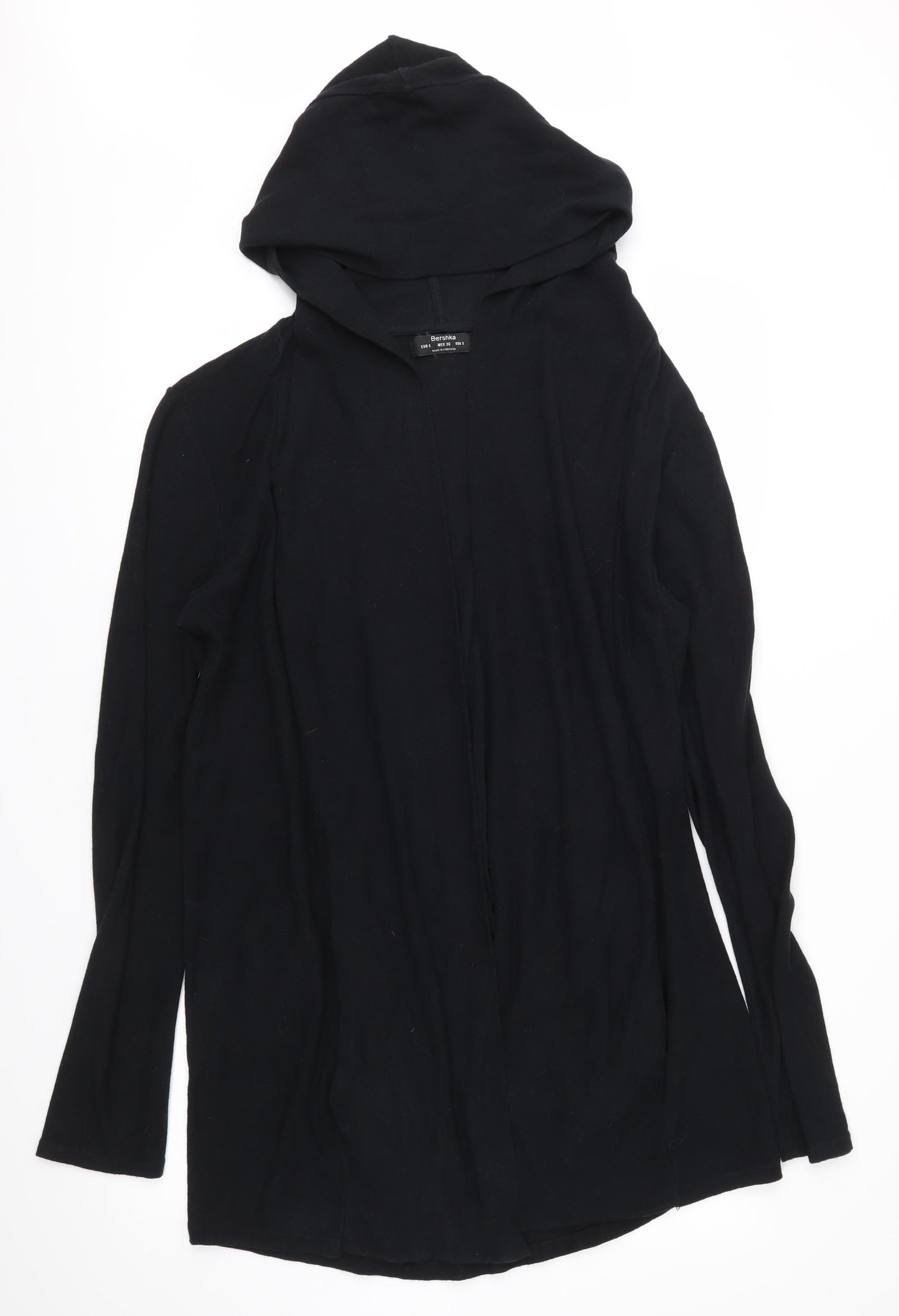 Bershka Womens Black  Jersey Cardigan Hoodie Size S