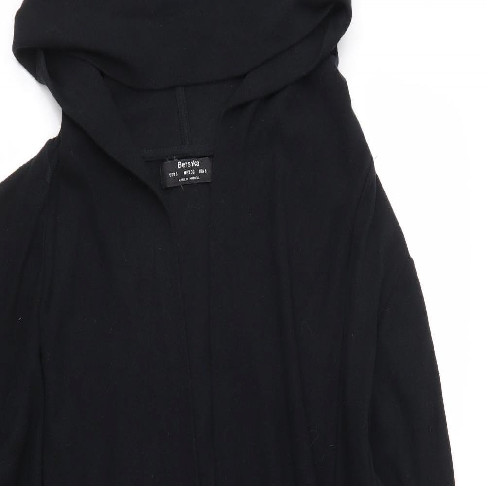 Bershka Womens Black  Jersey Cardigan Hoodie Size S