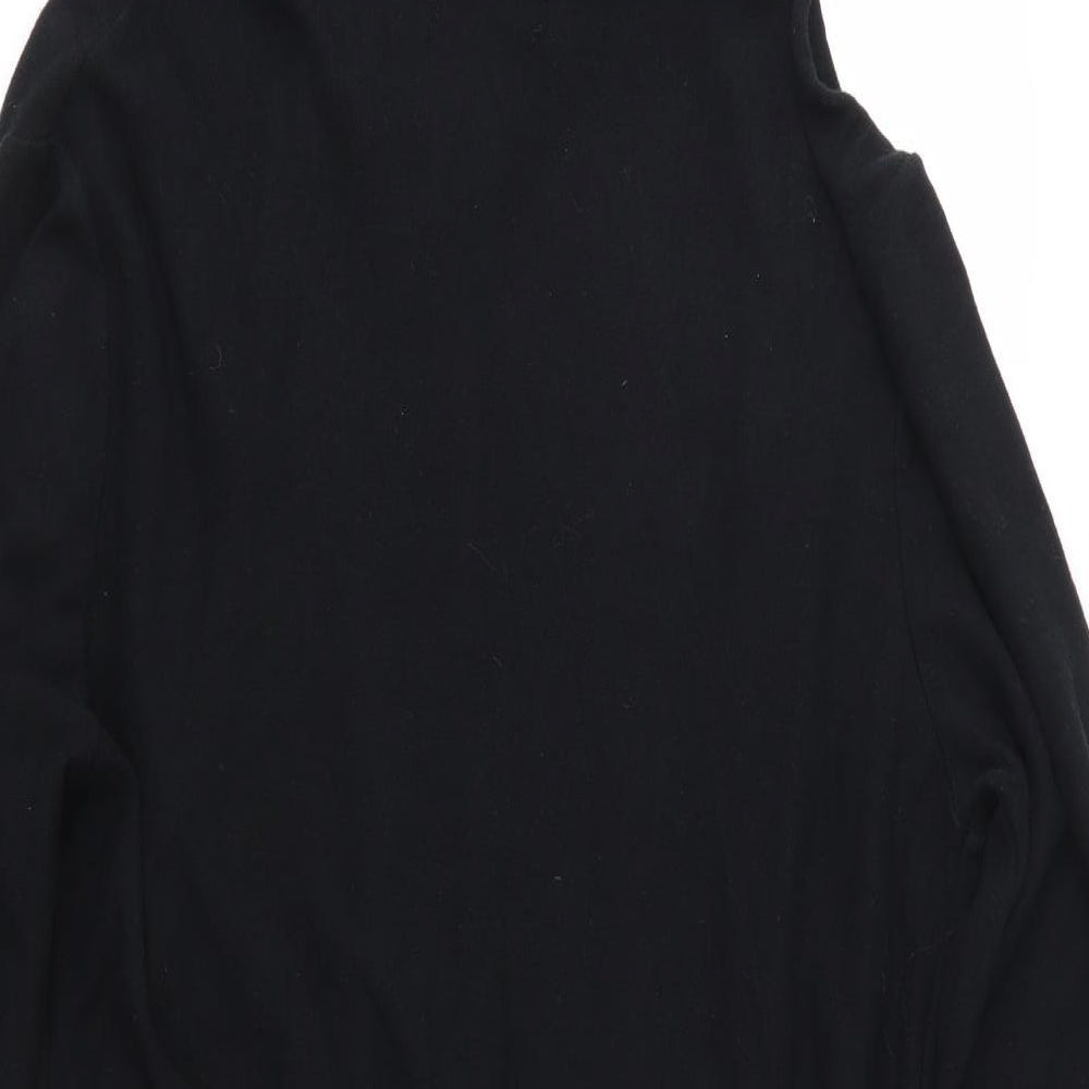 Bershka Womens Black  Jersey Cardigan Hoodie Size S