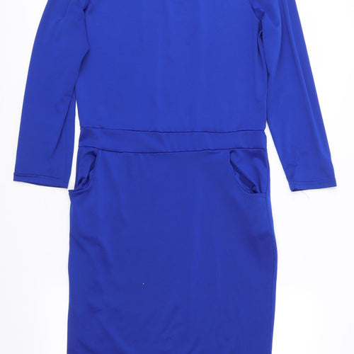 Preworn Womens Blue  Jersey Sheath  Size XL