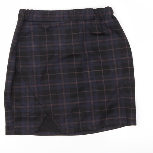 Preworn Womens Black Check  Straight & Pencil Skirt Size S