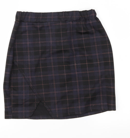 Front view of Preworn women’s black check straight & pencil skirt, size S