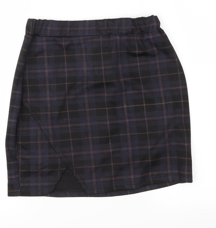 Preworn Womens Black Check Straight & Pencil Skirt Size S