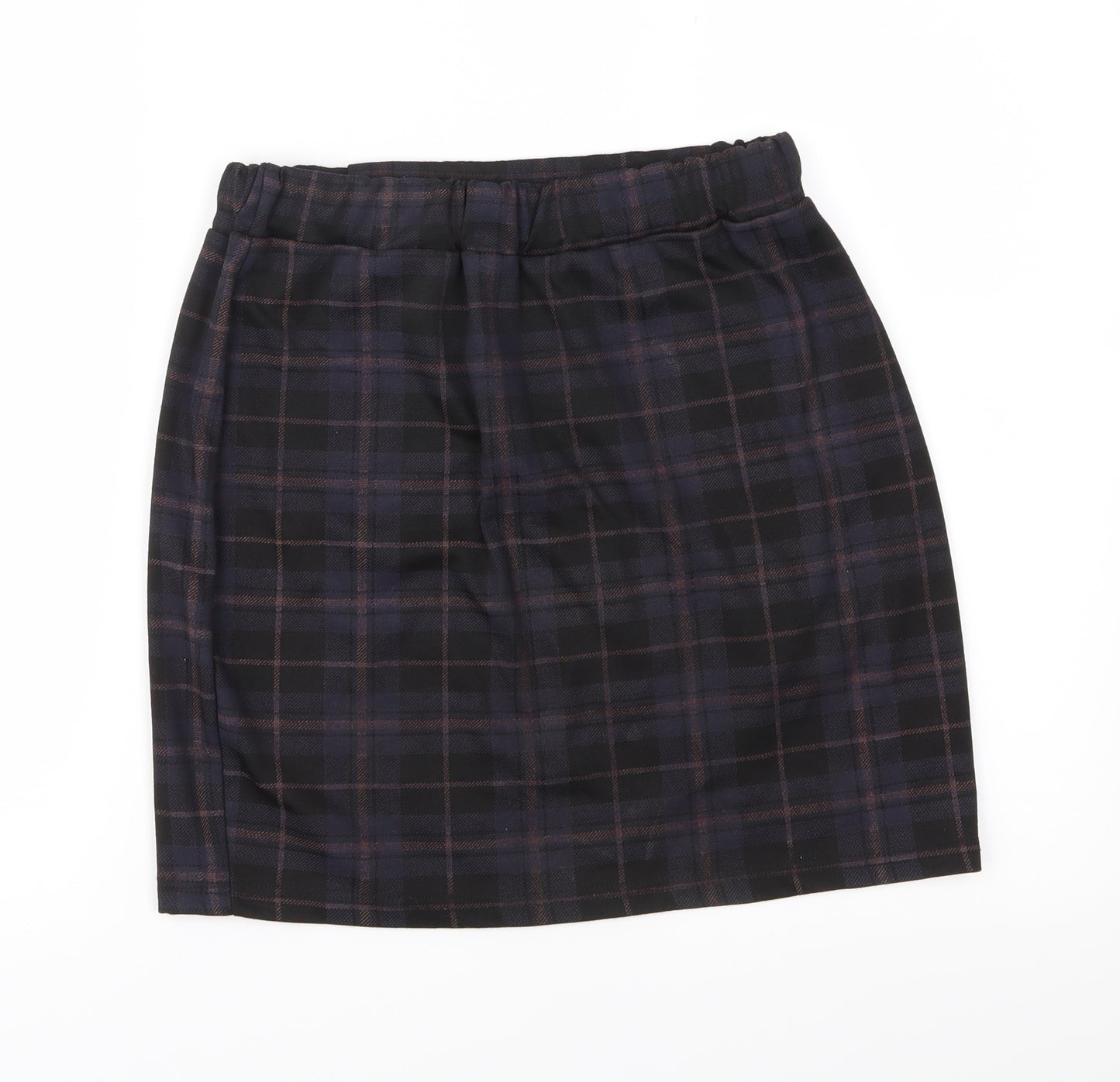 Preworn Womens Black Check  Straight & Pencil Skirt Size S