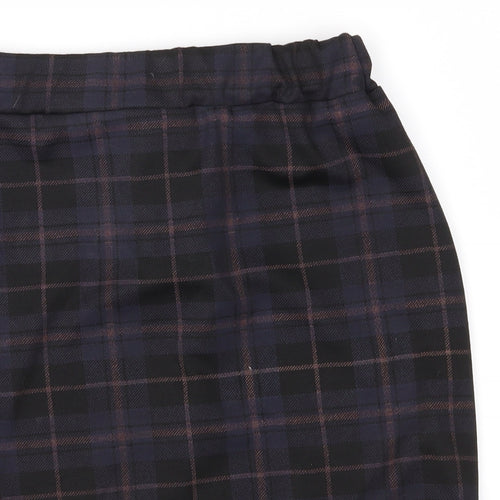 Preworn Womens Black Check  Straight & Pencil Skirt Size S