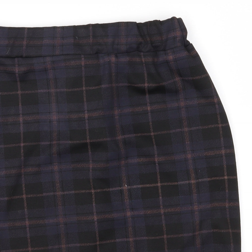 Preworn Womens Black Check  Straight & Pencil Skirt Size S
