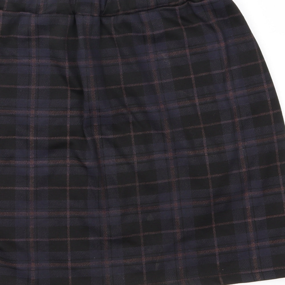 Preworn Womens Black Check  Straight & Pencil Skirt Size S
