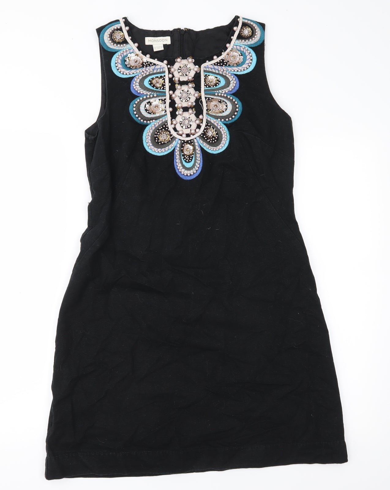 Monsoon Womens Black Geometric  Shift  Size 12