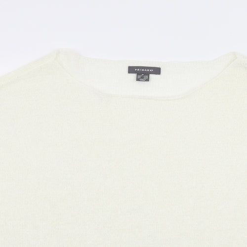 Primark Womens White  Knit Pullover Jumper Size 18