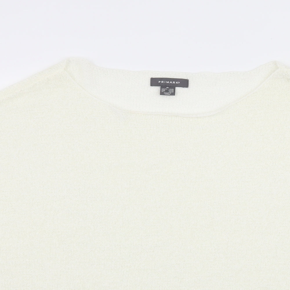 Primark Womens White  Knit Pullover Jumper Size 18