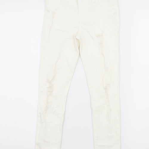 Denim & Co. Girls White  Denim Skinny Jeans Size 7-8 Years - Distressed