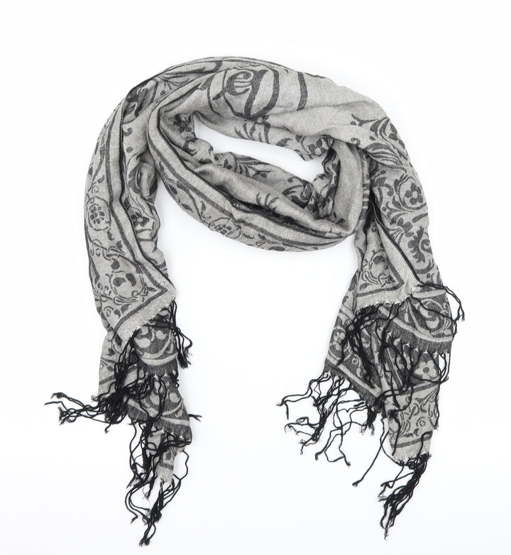 Preworn Womens Grey Geometric Scarf