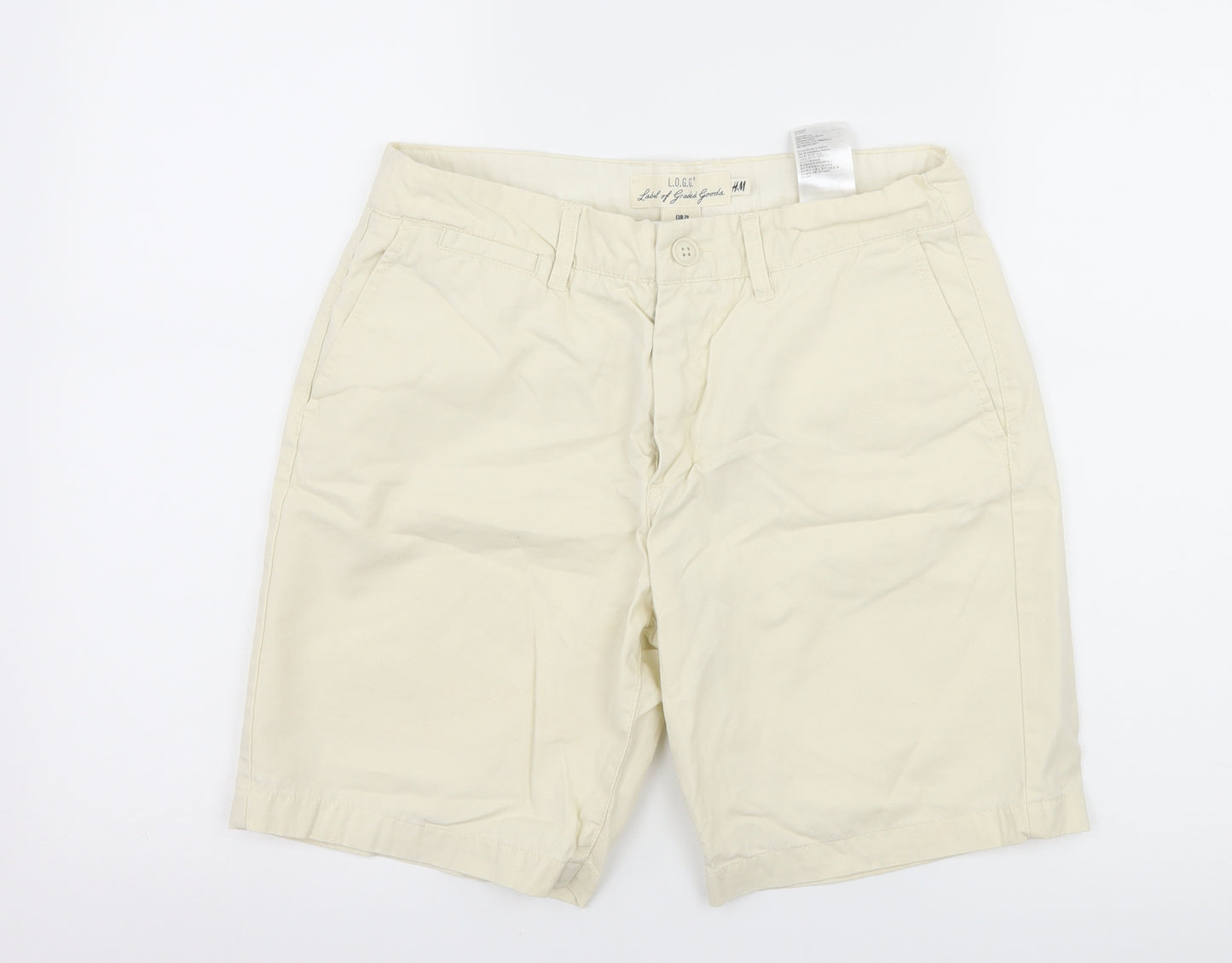H&M Mens Ivory   Bermuda Shorts Size 29 in