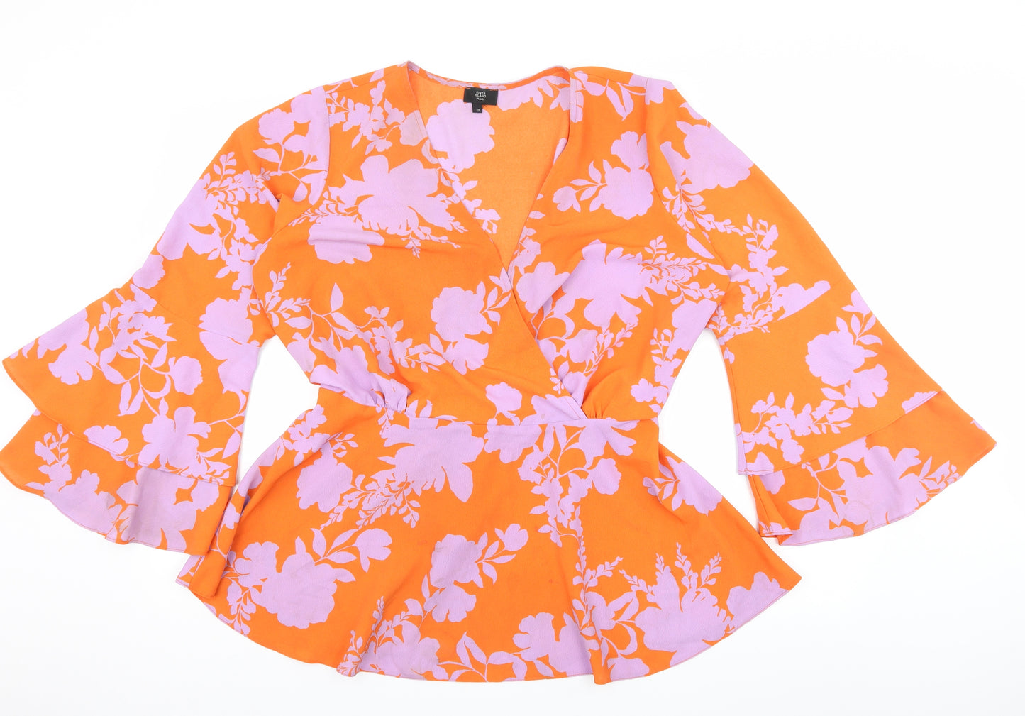 River Island Womens Orange Floral  Basic Blouse Size 20
