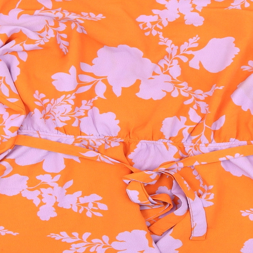 River Island Womens Orange Floral  Basic Blouse Size 20