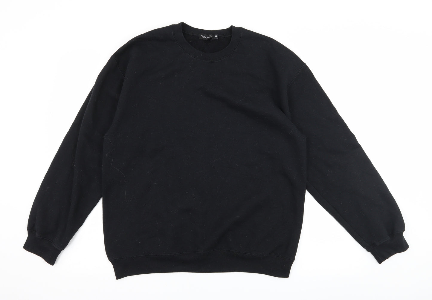 PRETTYLITTLETHING Womens Black  Jersey Pullover Sweatshirt Size M  - LA Calabasas