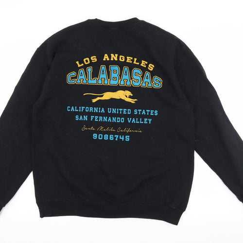 PRETTYLITTLETHING Womens Black  Jersey Pullover Sweatshirt Size M  - LA Calabasas