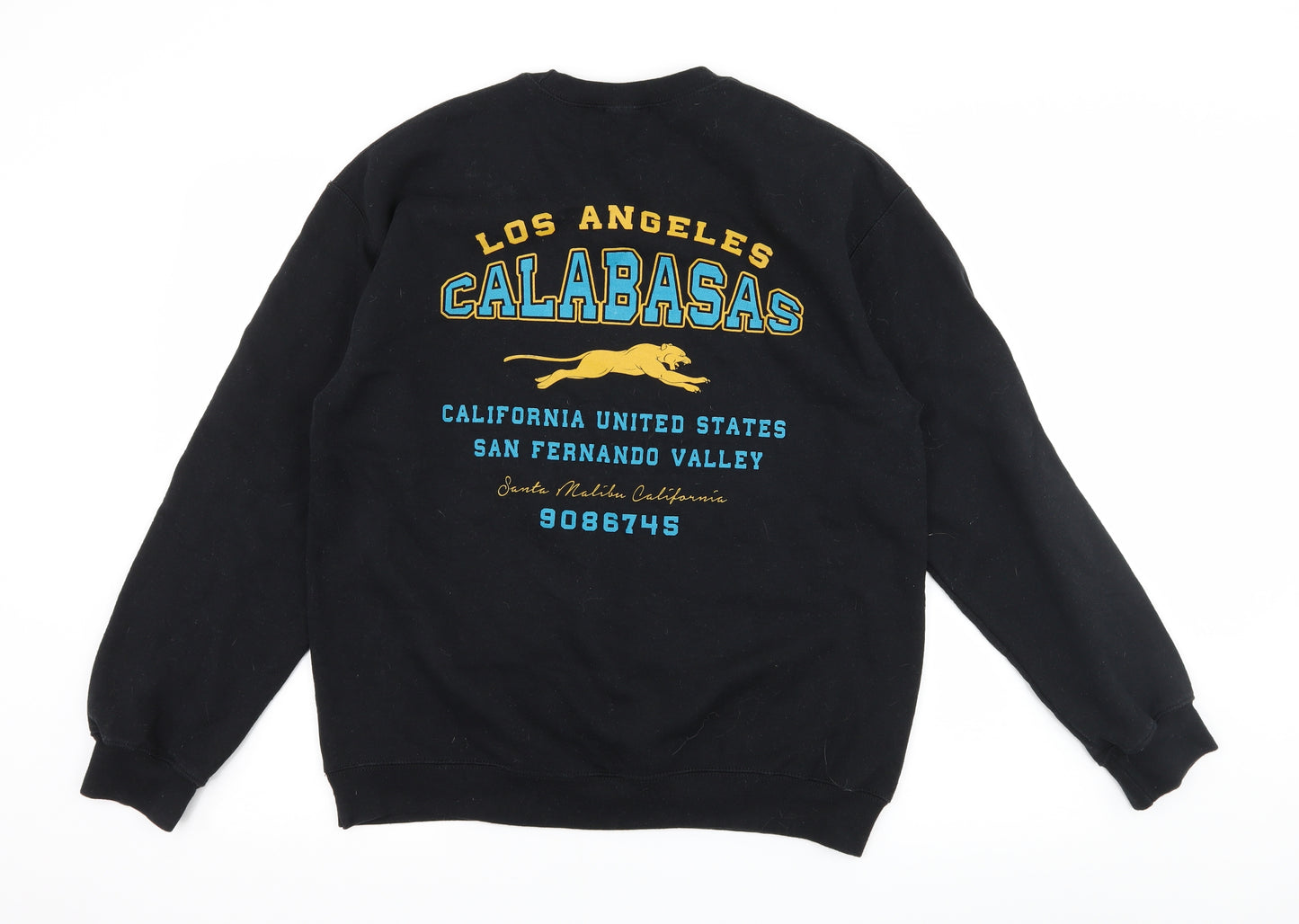 PRETTYLITTLETHING Womens Black  Jersey Pullover Sweatshirt Size M  - LA Calabasas