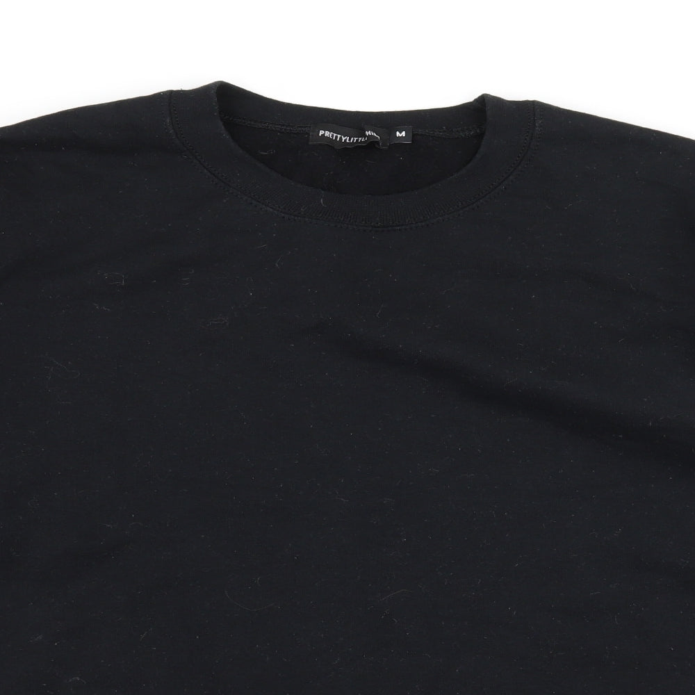 PRETTYLITTLETHING Womens Black  Jersey Pullover Sweatshirt Size M  - LA Calabasas