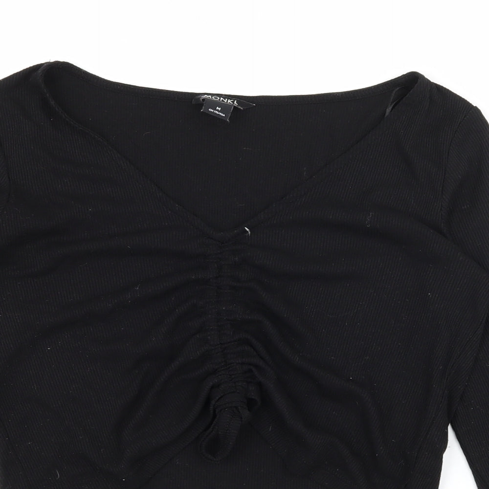 Monki Womens Black  Jersey Basic T-Shirt Size M
