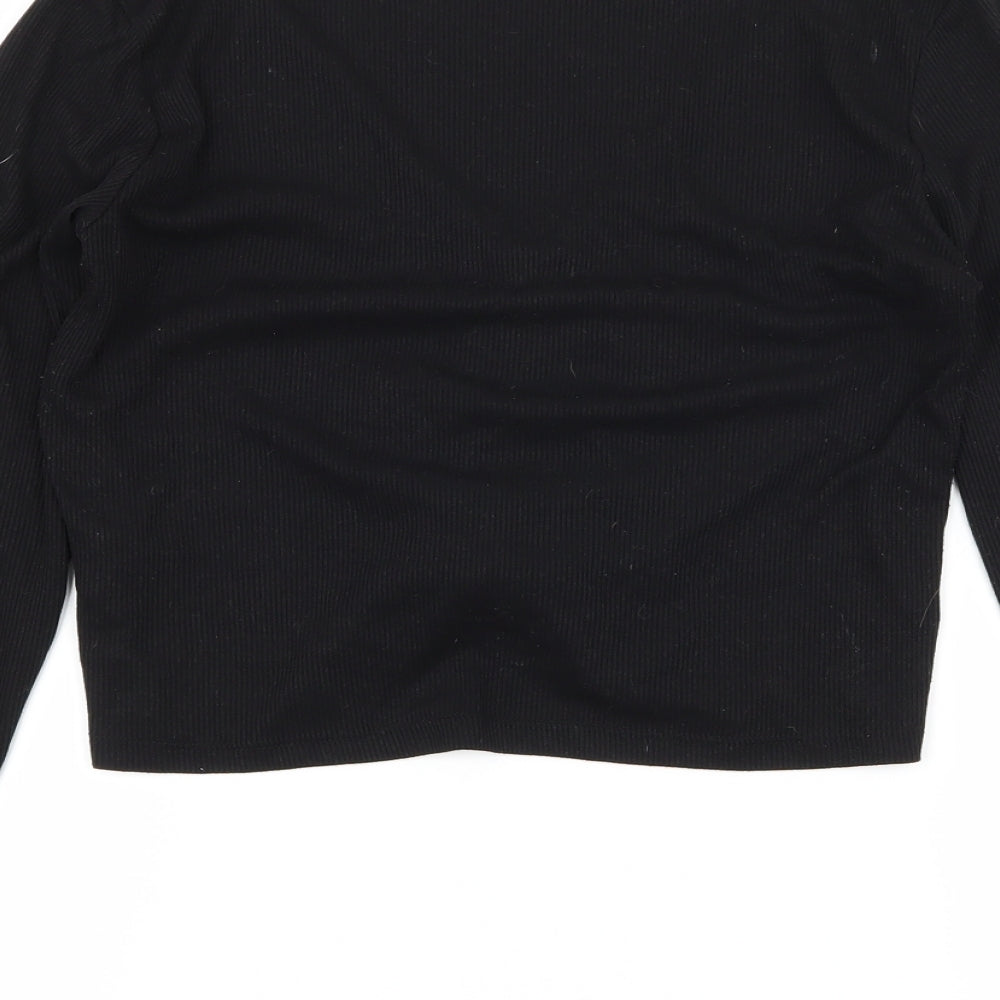 Monki Womens Black  Jersey Basic T-Shirt Size M