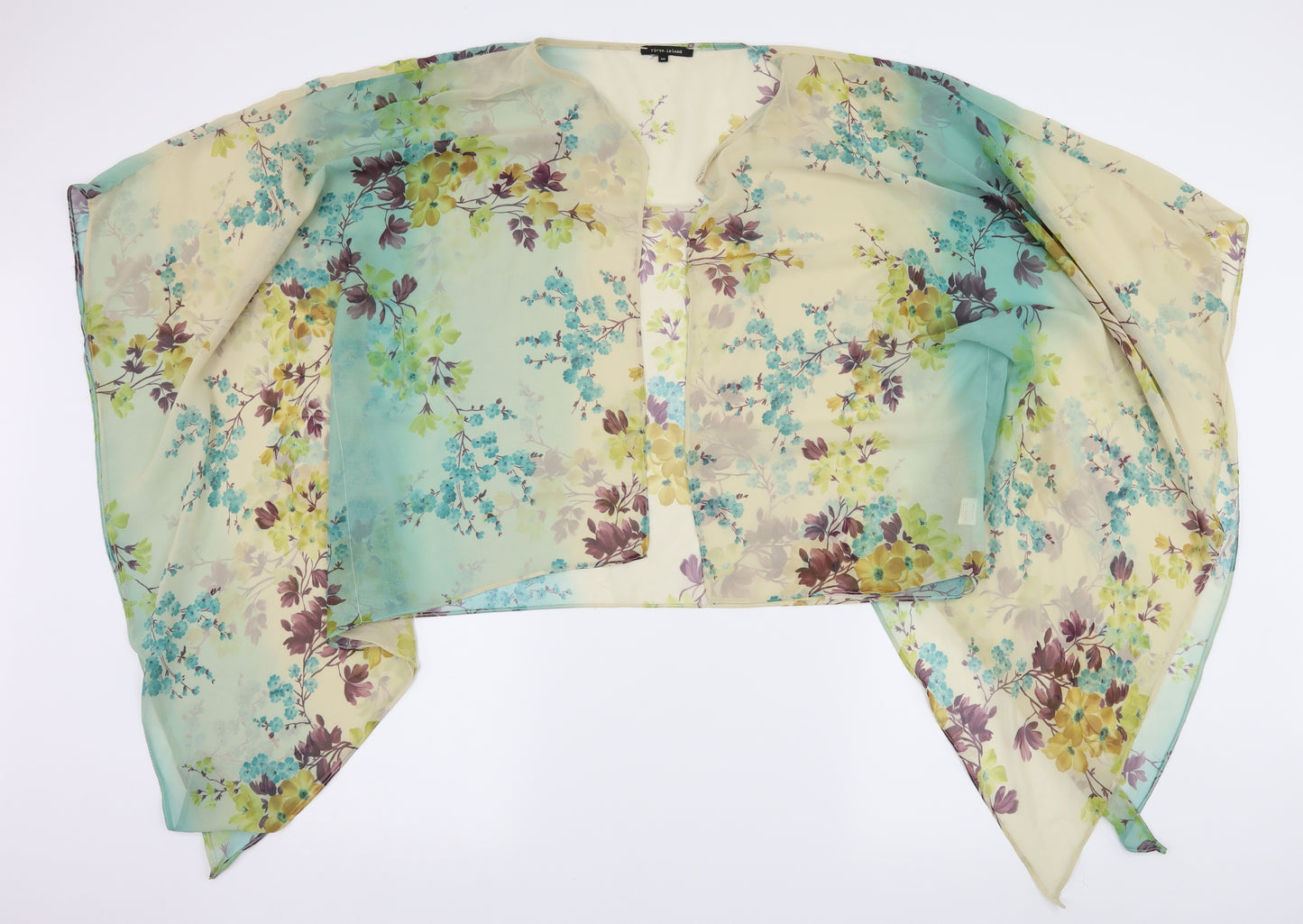 River Island Womens Multicoloured Floral Chiffon Kimono Blouse Size 16