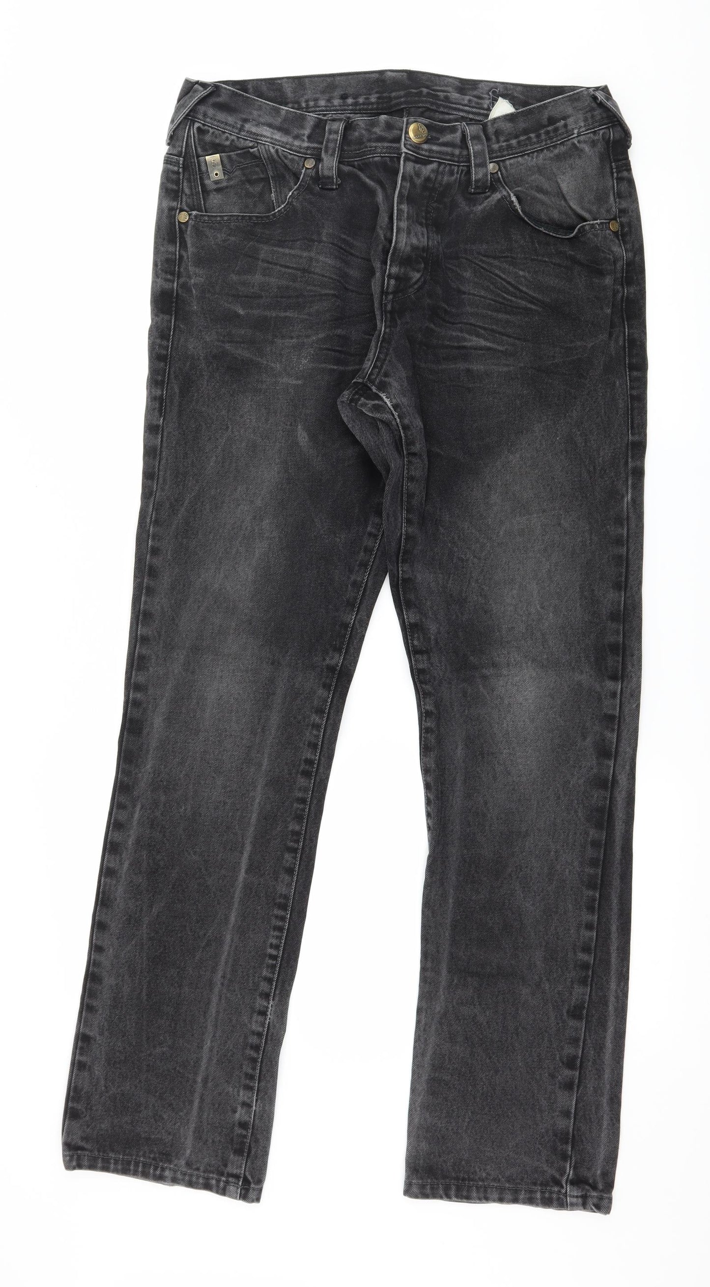 Selected Mens Grey  Denim Straight Jeans Size 34 in L32 in