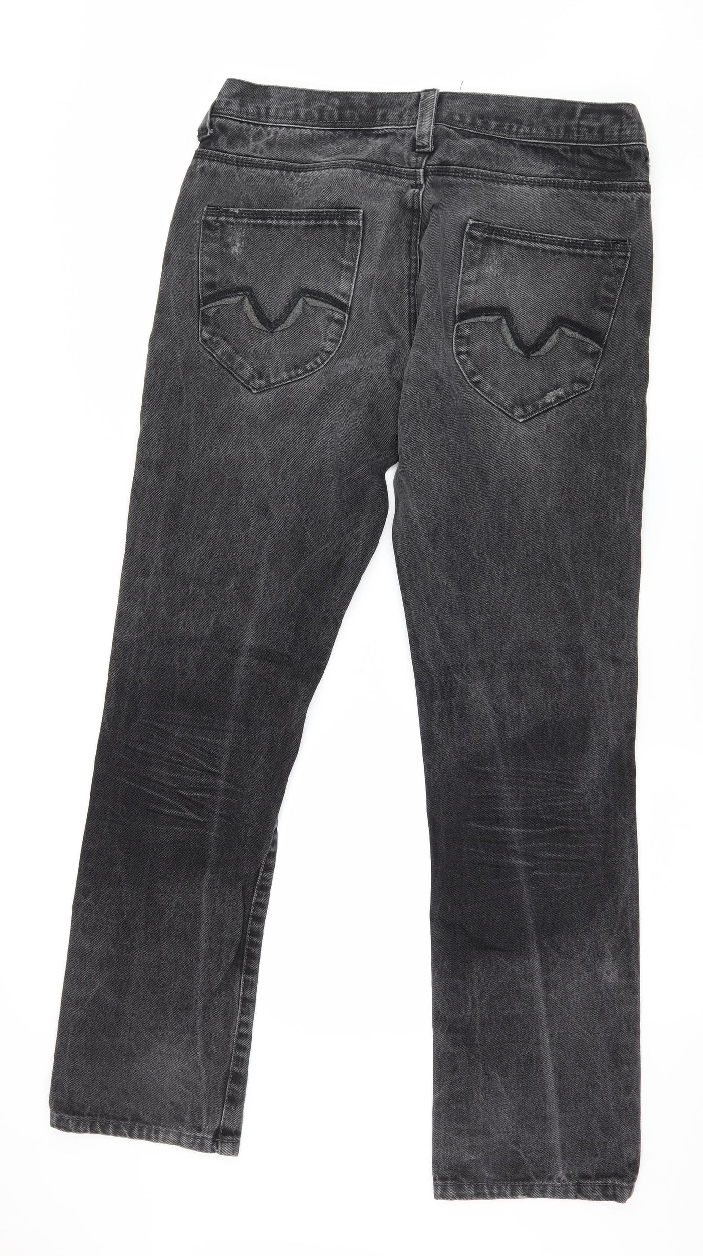 Selected Mens Grey  Denim Straight Jeans Size 34 in L32 in