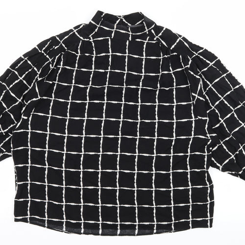Primark Womens Black Check  Basic Blouse Size 12